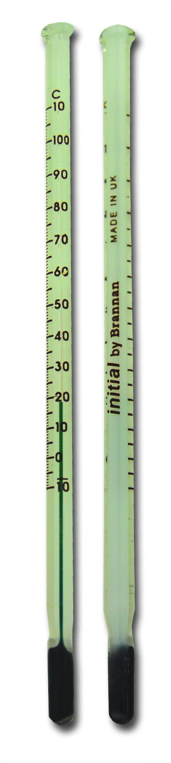 150 mm white/green lab thermometer